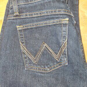 Wrangler Q-Baby No-Gap Waistband Sz 3/4 (28inch) Tall Dark Blue Denim NWOT